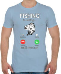 printfashion FISHING - Férfi póló - Világoskék (13087182)