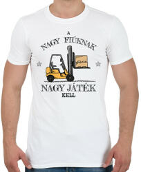 printfashion Nagy fiúknak nagy játék - Férfi póló - Fehér (13076224)