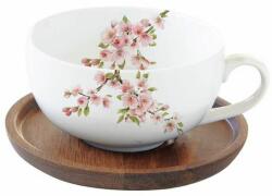Easy Life Cseresznyevirágos porcelán csésze akácfa alátéttel - Sakura (VR-1082SAKU)