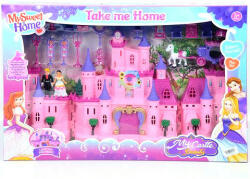 Magic Toys Rózsaszín kastély hintóval, figurákkal és fényekkel MKK292587