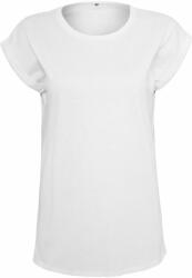Build Your Brand Laza női póló felhajtott ujjakkal - Fehér | XL (BY021-1000035862)