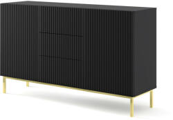 BIM Furniture KOMÓD FEKETE / ARANY SZÍNBEN. 150 CM. RAVENNA B 2D3S (bim-ravenna-b-2d3s-black-gold-frame-150)