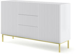 BIM Furniture Komód Fehér / Arany Színben. 150 cm. Ravenna B 2D3S (Ravenna-b-2d3s-150-wt-gold)