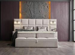 ABC Bedding Bubble kárpitozott ágyneműtartós ágy - világosszürke, buborékos fejvég -180x200