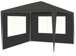 Selgot Pavilion metalic 3x3x2, 5 acoperis polietilenic gri 100 gmp cu 2 pereti laterali, Gri