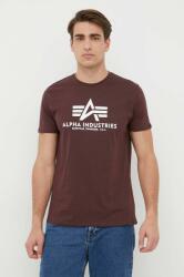 Alpha Industries pamut póló Basic T-Shirt bordó, nyomott mintás - burgundia M