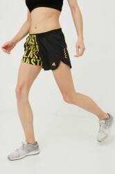 adidas Performance rövidnadrág futáshoz Run For The Ocean női, fekete, mintás, közepes derékmagasságú - fekete S