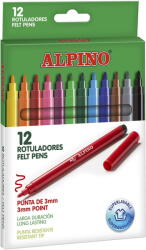 Alpino Carioca lavabila, 12 culori/cutie, ALPINO Standard - culori clasice (MS-AR001002N) - vexio