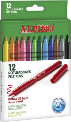Alpino Carioca lavabila, 12 culori/cutie, ALPINO Standard - culori clasice (MS-AR001002N)
