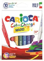 CARIOCA lavabila, varf gros 6mm, 9 culori+1 magic marker/cutie, CARIOCA Color Change (CA-42737) - vexio