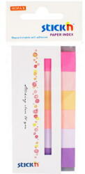 Stick'n Stick index hartie color 45 x 15 mm, 6 x 30 file/set, Stick"n - 6 culori neon si pastel (HO-21595)
