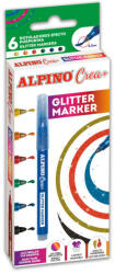 Alpino Set ALPINO Crea+ Glitter marker, 6 culori/set (MS-AR000178) - vexio