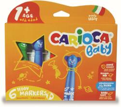 CARIOCA super lavabila, varf rotunjit special, 6 culori/cutie, CARIOCA Baby Teddy 1+ (CA-42815)