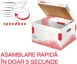 Esselte Container arhivare si transport ESSELTE Speedbox, cu capac, carton, dimensiune M, alb (ES-623912)