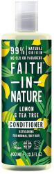 Faith in Nature Balsam natural revigorant cu lamaie si tea tree pentru par normal sau gras, 400ml, Faith in Nature