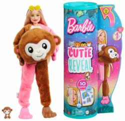 Mattel Papusa Barbie, Seria Jungle, Cutie Reveal, Monkey, 10 surprize, HKR01