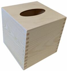 Tonap Fa papír zsebkendő doboz négyzet alakú 13 x 13 x 13 cm (25HR)