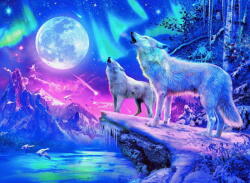 Ravensburger 14952 - Farkasok a holdfényben - 500 db-os Fluoreszkáló puzzle (14952)