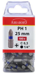 ABRABORO Power Bit 1/4" PH1x25 mm (100db/csomag) (061802201017)