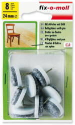 Abraboro bútorcsúsztató filc, szegezhető, fehér 24 mm (4db/csomag) (090672000000)