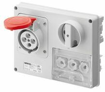 Gewiss Ipari dugalj ráépíthető 3P+E 3xD01 hengeres betét mechanikai reteszelés 16A IP44 IB GEWISS - GW66130 (GW66130)