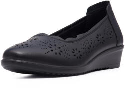 PASS Collection Pantofi vara dama, piele naturala, X4J2066, negru - 35 EU