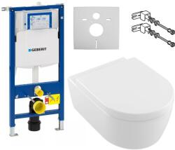 Villeroy & Boch Set vas WC rimless suspendat, Villeroy&Boch Avento, cu capac inchidere lenta si rezervor Geberit Duofix Sigma UP320 (111.308.00.6+5656HR01)