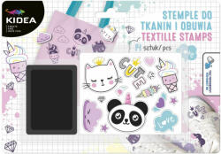 DERFORM Nyomda szett textilek díszítéséhez, 14+1 db-os, Kidea (DFM-ZSDTOKA)