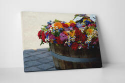 4 Decor Tablou canvas : Flori colorate in butoi - beestick-deco - 174,00 RON