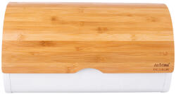 Altom Cutie de pâine cu capac de bambus 37, 7 x 24, 3 x 20, 4 cm, alb
