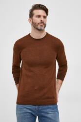 Sisley gyapjúkeverék pulóver könnyű, férfi, barna - barna XXL