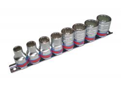 KING TONY Dugókulcs - crowafej készlet 1/2" 12 szögű COLOS 8 db-os 3/8"-tól 7/8"-ig (4010SR)