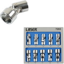 Laser Tools Kardáncsuklós dugókulcs készlet 3/8" 10-19 mm 10 részes készlet (LAS-7283)