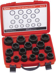 Genius Tools Légkulcsfej készlet 3/4" 17 db-os COLOS 1/3" 6 lapú rövid - Genius (IS-617S)
