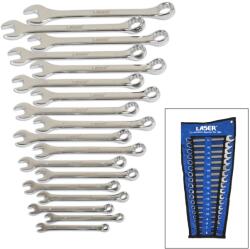 Laser Tools Csillag-villáskulcs készlet 18 db-os 6-24 mm tükrös-polírozott kivitel (LAS-6758)