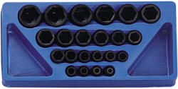 Genius Tools Tálcás Genius dugókulcs, gépi készlet 6 lapú rövid colos 1/2" 22 db-os 1/3 (IS-422S)