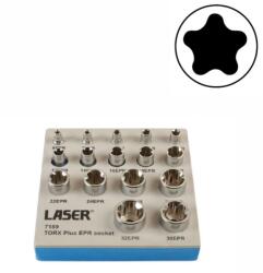 Laser Tools Dugókulcs - crowafej készlet 1/4"-3/8"-1/2" Torx Plus® EPR6-EPR32 -Ötágú (LAS-7189)