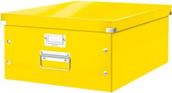 Leitz WOW Click & Store tárolódoboz, laminált karton, részben újrahasznosított, összecsukható, tetővel, fülekkel, 36x20x48 cm, sárga (LZ60450016)