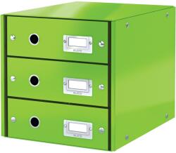 Leitz WOW Click & Store Fiókos irattároló doboz, 3 fiók, laminált karton, részben újrahasznosított, A4, zöld (LZ60480054)
