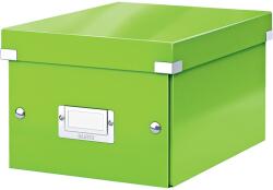 Leitz WOW Click & Store Tárolódoboz, laminált karton, részben újrahasznosított, összecsukható, tetővel, 22x16x28 cm, zöld (LZ60430054)
