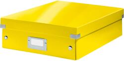 Leitz WOW Click & Store Organizer Szervező doboz, tároló, laminált karton, részben újrahasznosított, tetővel, 28x10x37 cm, sárga (LZ60580016)