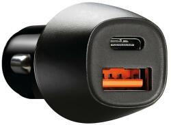 LAMPA PowerTec - Szivargyújtós USB gyorstöltő - USB-A/Type-C - 12/24V