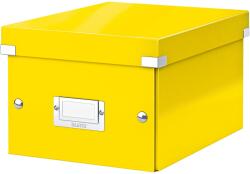 Leitz WOW Click & Store Tárolódoboz, laminált karton, részben újrahasznosított, összecsukható, tetővel, 22x16x28 cm, sárga (LZ60430016)
