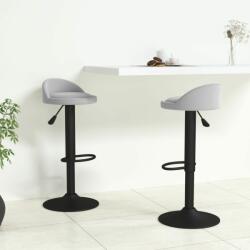 vidaXL Scaune de bar, 2 buc. , gri deschis, catifea (333601)