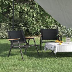 vidaXL Scaune de camping, 2 buc. , negru, 54x43x59 cm, țesătură Oxford (319482)