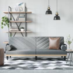 vidaXL Canapea extensibilă cu cotiere, gri deschis, textil (351931) Canapea