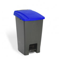 PLANET Szelektív hulladékgyűjtő konténer, műanyag, pedálos, antracit/kék, 70L (UP228K)