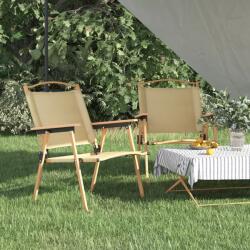 vidaXL Scaune de camping, 2 buc. , bej, 54x55x78 cm, țesătură Oxford (319484)