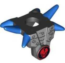 LEGO® Alkatrészek (Pick a Brick) Fekete Minifigura Páncél - Kék Válltüskével és Ninjago Piros Koponya Mintával 4614487