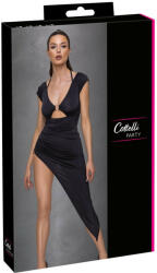 Cottelli Collection Party - aszimmetrikus, gyűrűs ruha (fekete) (27181541031) - szexaruhaz